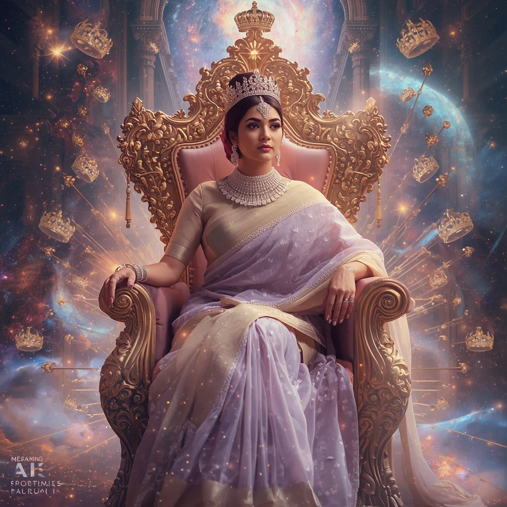 Festive Pastel Saree Infinite Celestial Crown Megaverse Throne Collage Prompt | saree ai prompt